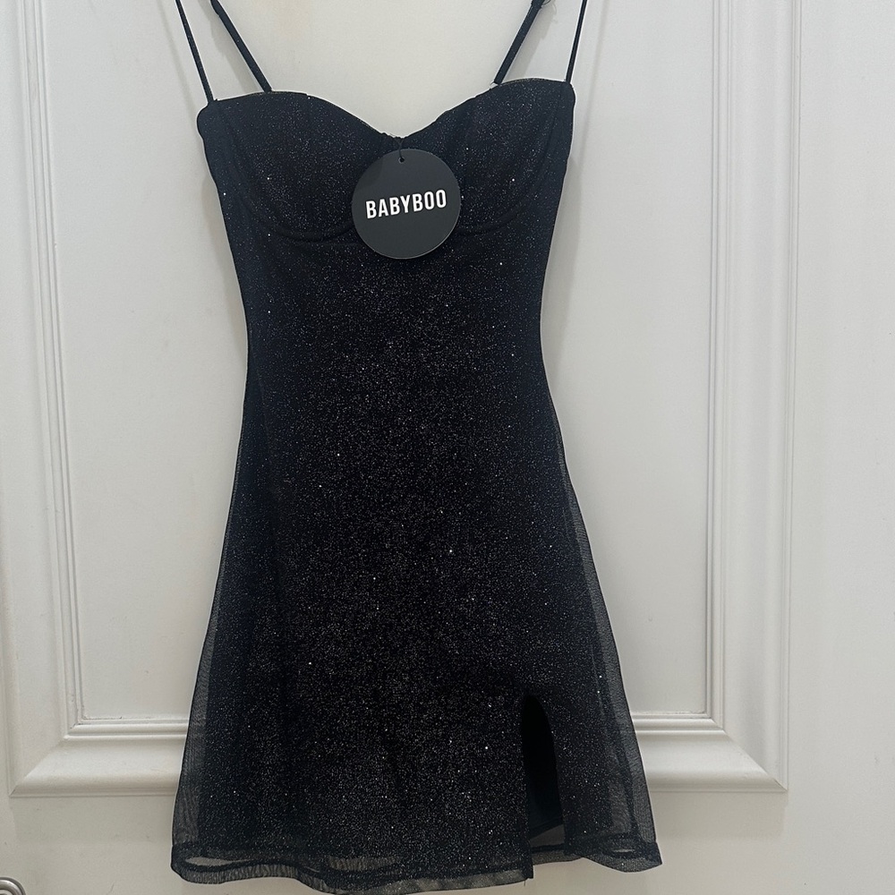Babyboo Black Sparkle Mini Dress